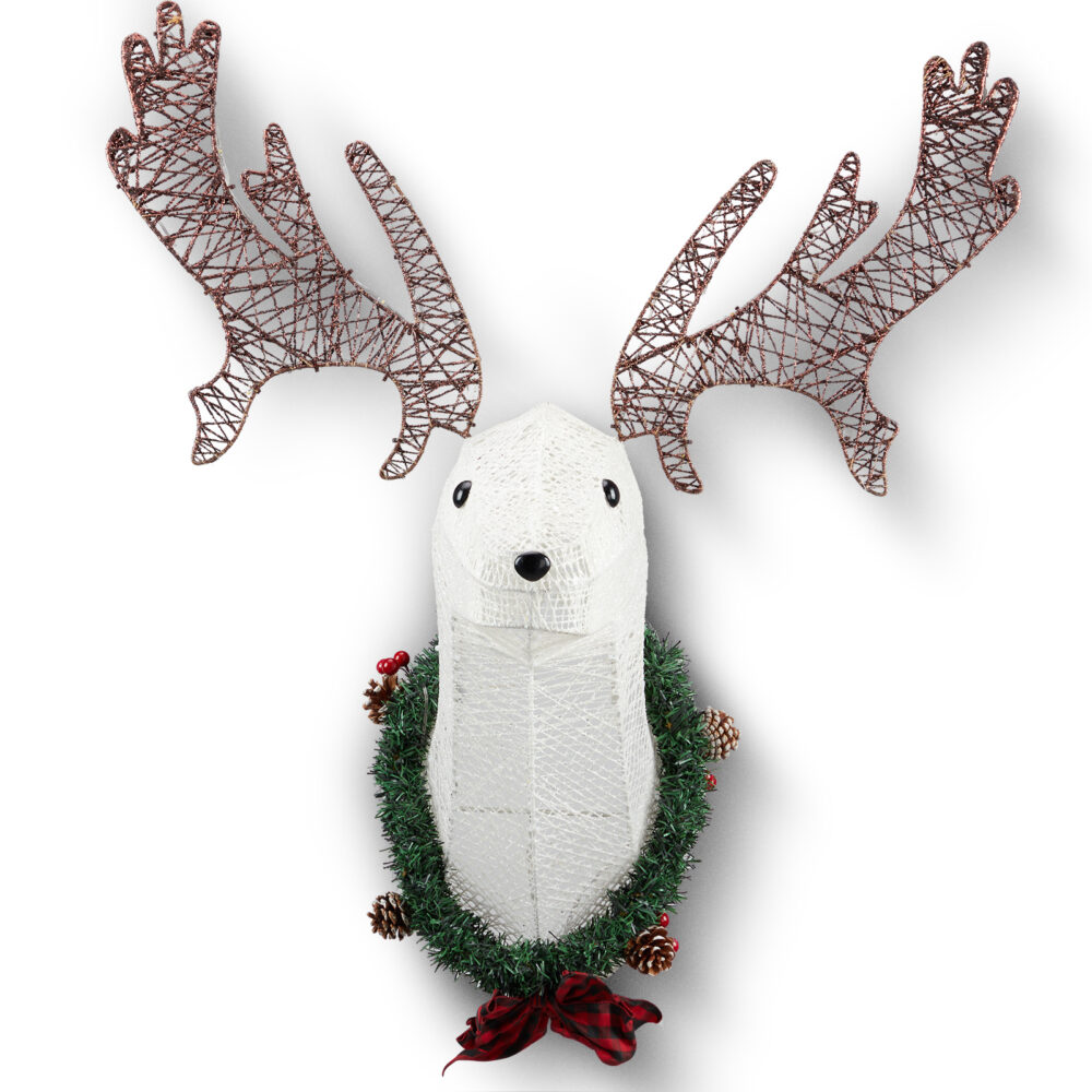 Lighted Christmas Wall Decor Reindeer Head, 39" Pre-lit 3D Rudolph Hanging Wreath for Front Door Window Indoor Outdoor Xmas Decor Lighted Holiday Displays #SY-00204595 - Image 9