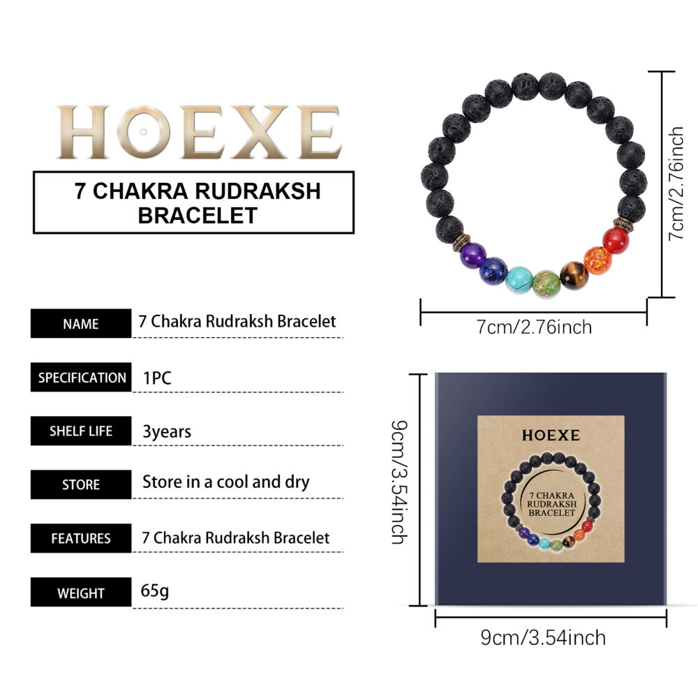 Colorful volcanic stone bracelet Jewelry beads Bracelet Colorful volcanic stone bracelet adjustable braided beading #JL04-HE-K01-0024-01 - Image 3