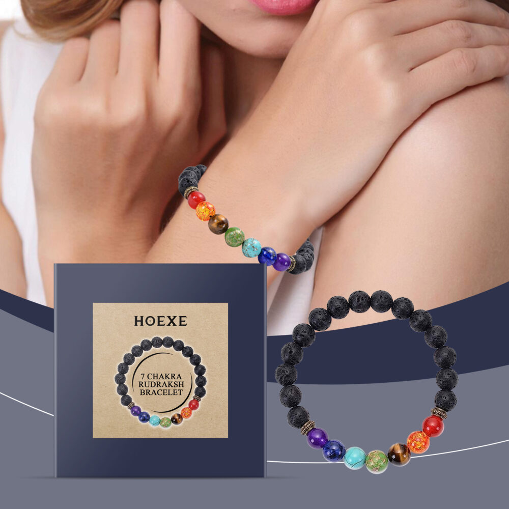 Colorful volcanic stone bracelet Jewelry beads Bracelet Colorful volcanic stone bracelet adjustable braided beading #JL04-HE-K01-0024-01 - Image 4