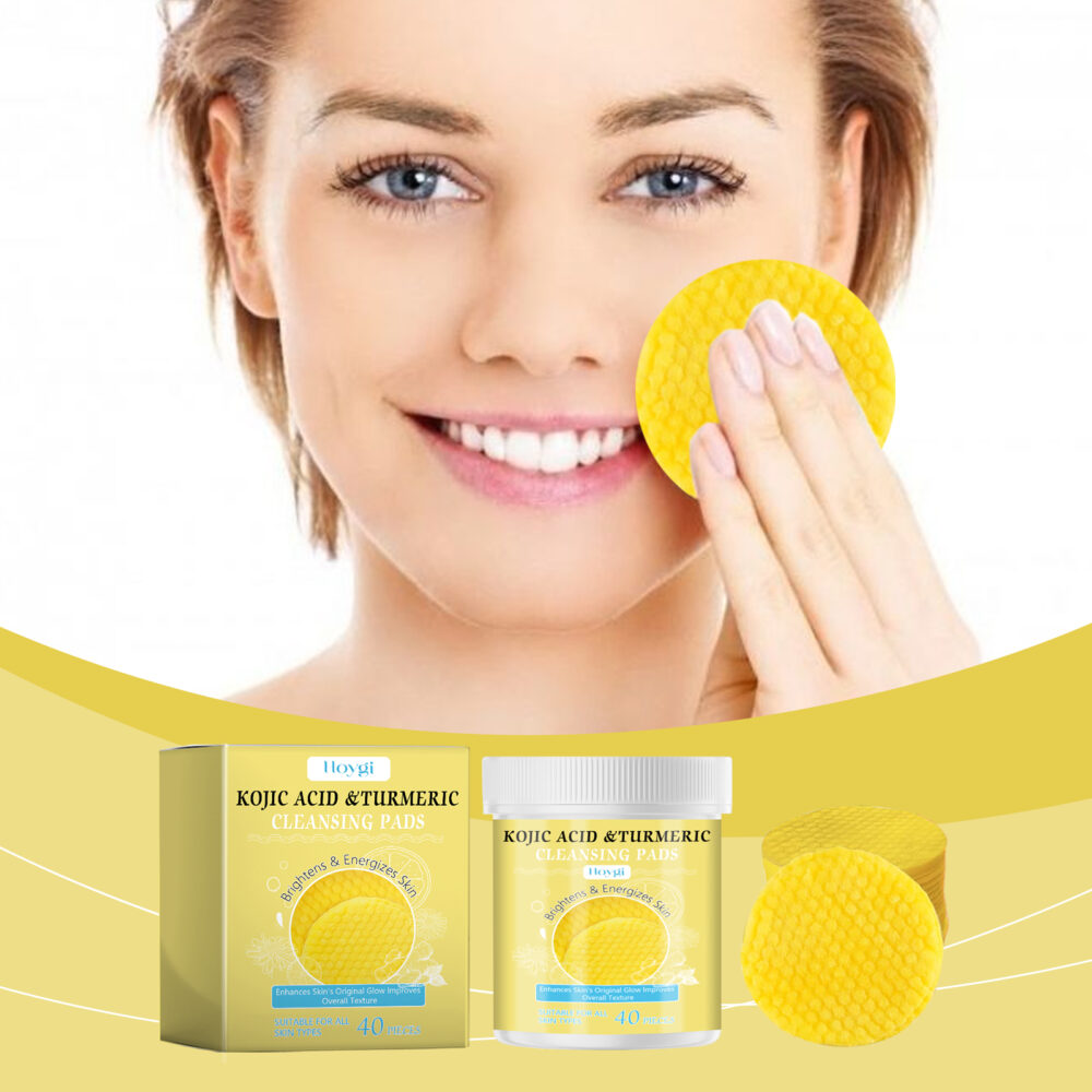 Turmeric acid Cleansing Pad Facial Daily cleansing gentle skin care Moisturizing skin brightening cleanser #JL04-HOA05-A130-40-YE2 - Image 2