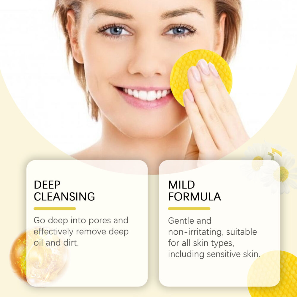 Turmeric acid Cleansing Pad Facial Daily cleansing gentle skin care Moisturizing skin brightening cleanser #JL04-HOA05-A130-40-YE2 - Image 3