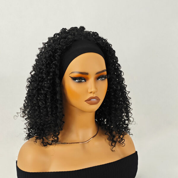 Especially Yours Curly Headband Wig Shoulder-Length Layers of Natural Spiral Curls with Full, Bouncy Volume, Comfy Stretch Band/Runway Shades of Black Headband Kinky Curly Synthetic Hair Wigs For African American Women 16 Inch #JL01-LY-1437A-1/LY-1437A-1B/LY-1437A-2/LY-1437A-OP1B30/LY-1437A-OP27/LY-1437A-OP430 - Image 4