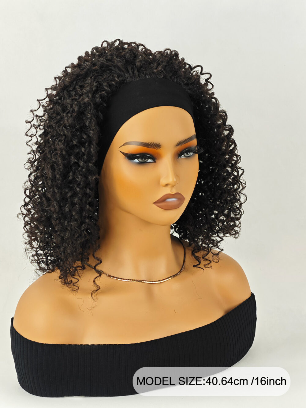 Especially Yours Curly Headband Wig Shoulder-Length Layers of Natural Spiral Curls with Full, Bouncy Volume, Comfy Stretch Band/Runway Shades of Black Headband Kinky Curly Synthetic Hair Wigs For African American Women 16 Inch #JL01-LY-1437A-1/LY-1437A-1B/LY-1437A-2/LY-1437A-OP1B30/LY-1437A-OP27/LY-1437A-OP430 - Image 10