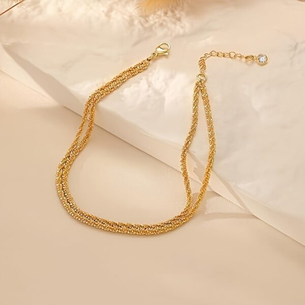 6541  Hawaiian Beach Anklet Sterling Silver Ankle Bracelets for Women  Gold Plated Ankle Bracelets Europe And US Women's Fashion Trend Sparkling Foot Decoration #JL01-WJ-S0038jinse