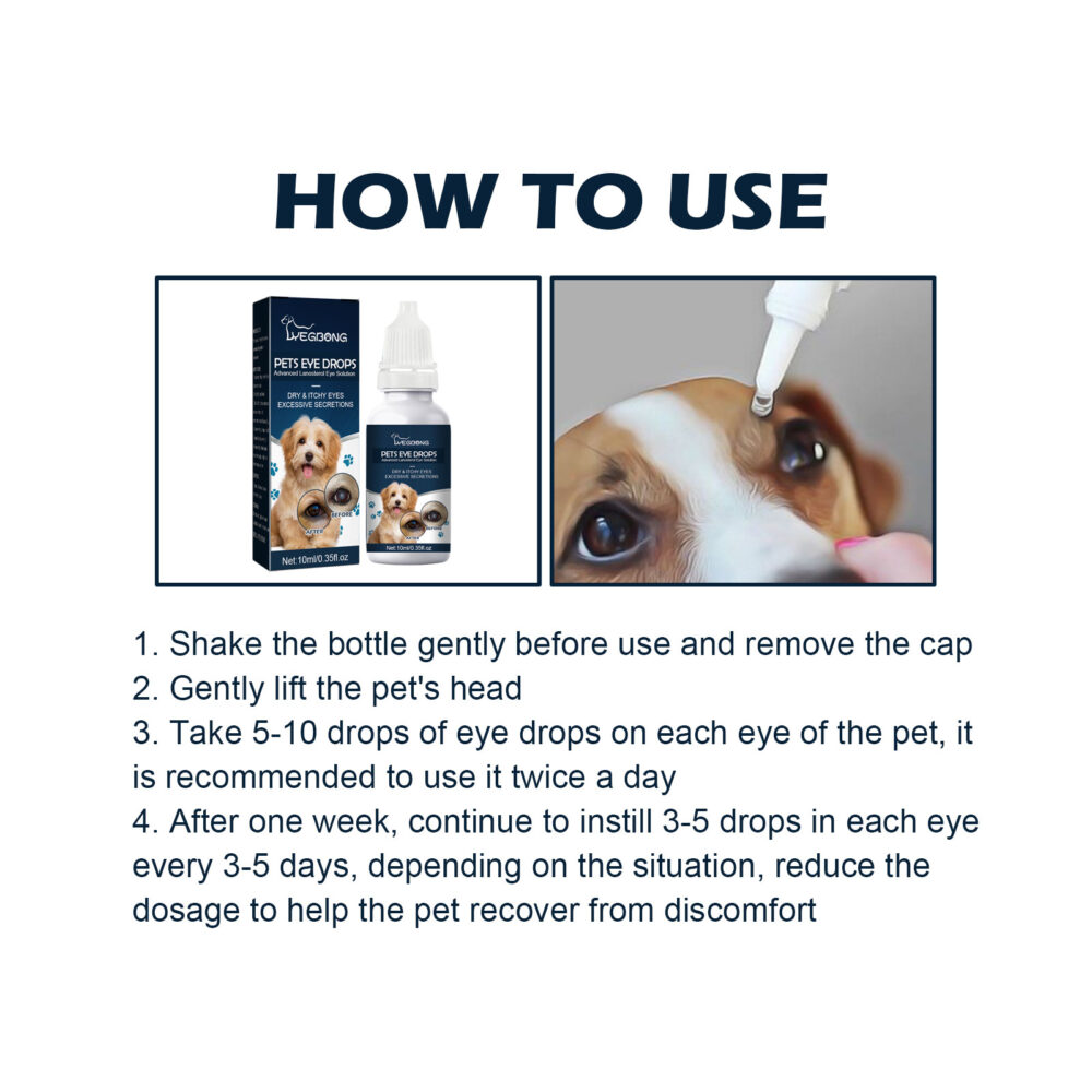 Pet Eye Drops Clean eye drops for dogs and cats to relieve itchy eyes from tears #JL04-YE122302171-10ml - Image 3
