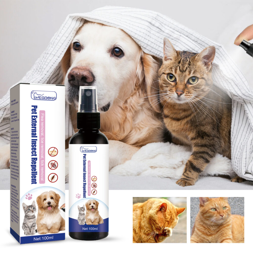 Pet Flea Spray Cat Dog Pet Skin cleaning External tick tick anti-itch spray #JL04-YEF01-A004-100-WH1