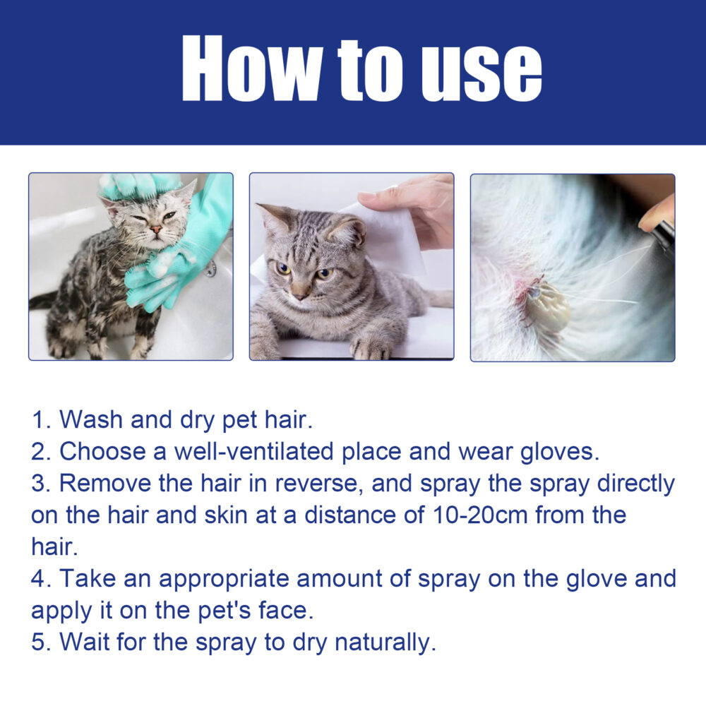 Pet Flea Spray Cat Dog Pet Skin cleaning External tick tick anti-itch spray #JL04-YEF01-A004-100-WH1 - Image 2