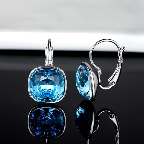6541  Drop Earrings 18K White Gold Plated Crystal Hypoallergenic Drop Earrings Women's Jewelry #JL01-WJ-S0054/WJ-S0054baise - Image 3