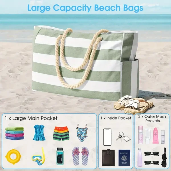 Blue and white Rainbow beach bag #JL03-M2040007C - Image 5