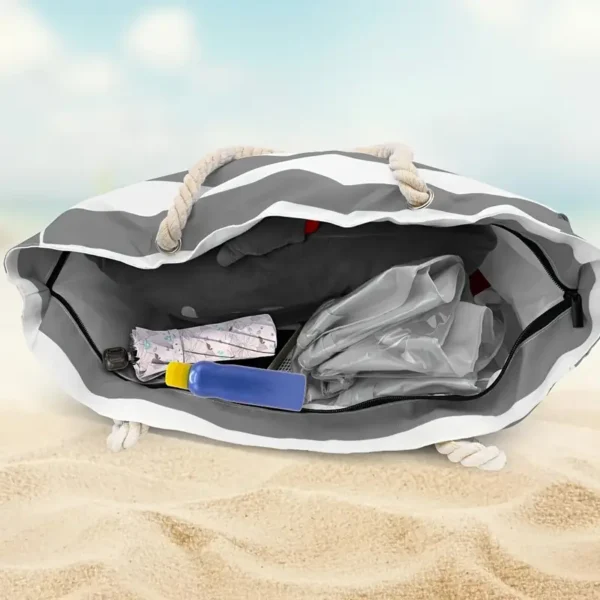 Blue and white Rainbow beach bag #JL03-M2040007C - Image 6