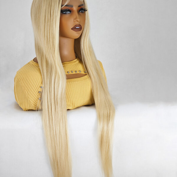 36 Inch Length Yaki Straight Lace Front Synthetic Wig Middle Parting HD Clear Glueless Lace Wig Heat Resistant Fiber Pre-Plucked Hairline with Baby Hair Wig for Women #JL01-204-1/204-613/204-PINK - Image 12