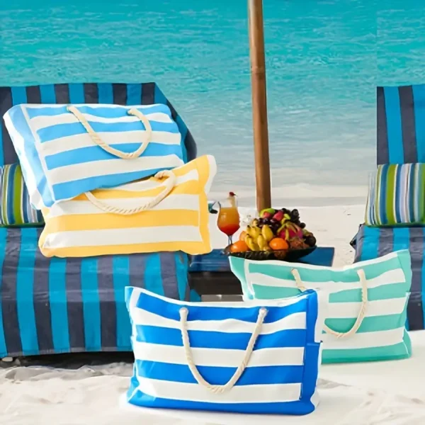 Pinky white Rainbow beach bag#JL03-M2040007C - Image 7