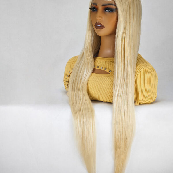36 Inch Length Yaki Straight Lace Front Synthetic Wig Middle Parting HD Clear Glueless Lace Wig Heat Resistant Fiber Pre-Plucked Hairline with Baby Hair Wig for Women #JL01-204-1/204-613/204-PINK - Image 11