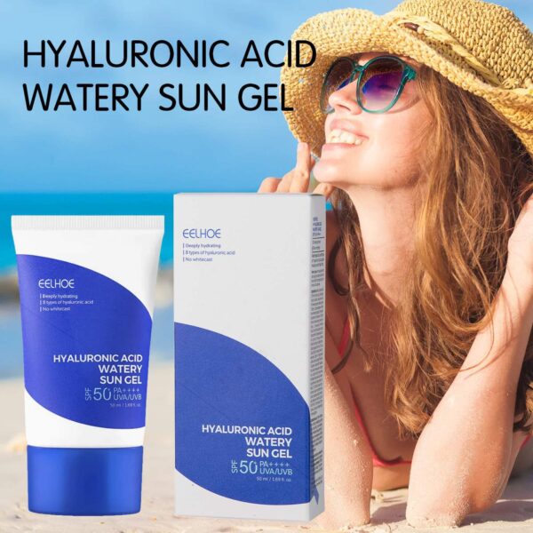 Hyaluronic Acid Hydra Sunscreen 50ml Chemical Sunscreen Hydra Breathable strong sunscreen #JL02-A313-Blue Sun Gel