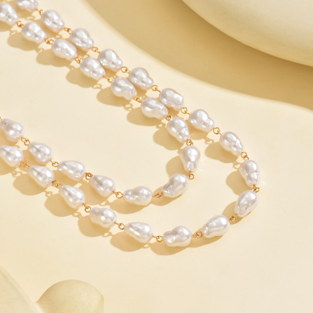 6541  Elegant Double-Layer Pearl Necklace Set - Stylish  and Feminine Jewelry for Young Women #JL01-WJ-0166