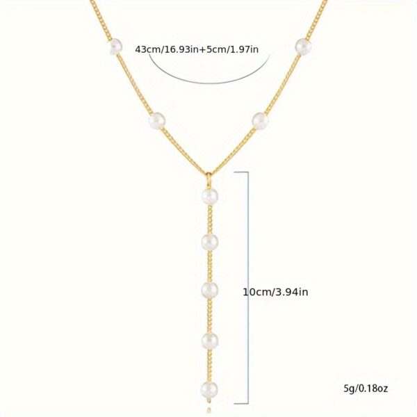 6541  Women's Pearl Necklace - 14 Gold Plated Delicate Pearl Necklace  Simple Gold Pearl Necklace Everyday Simple Women's Necklace #JL01-WJ-S0062 - Image 2