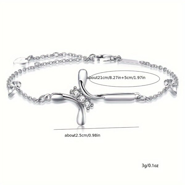6541  Plated gold color irregular hook, connection buckle diy handmade bracelet cross is copper inlay, chain is copper, peach heart is iron #JL01-WJ-S0050 - Image 5