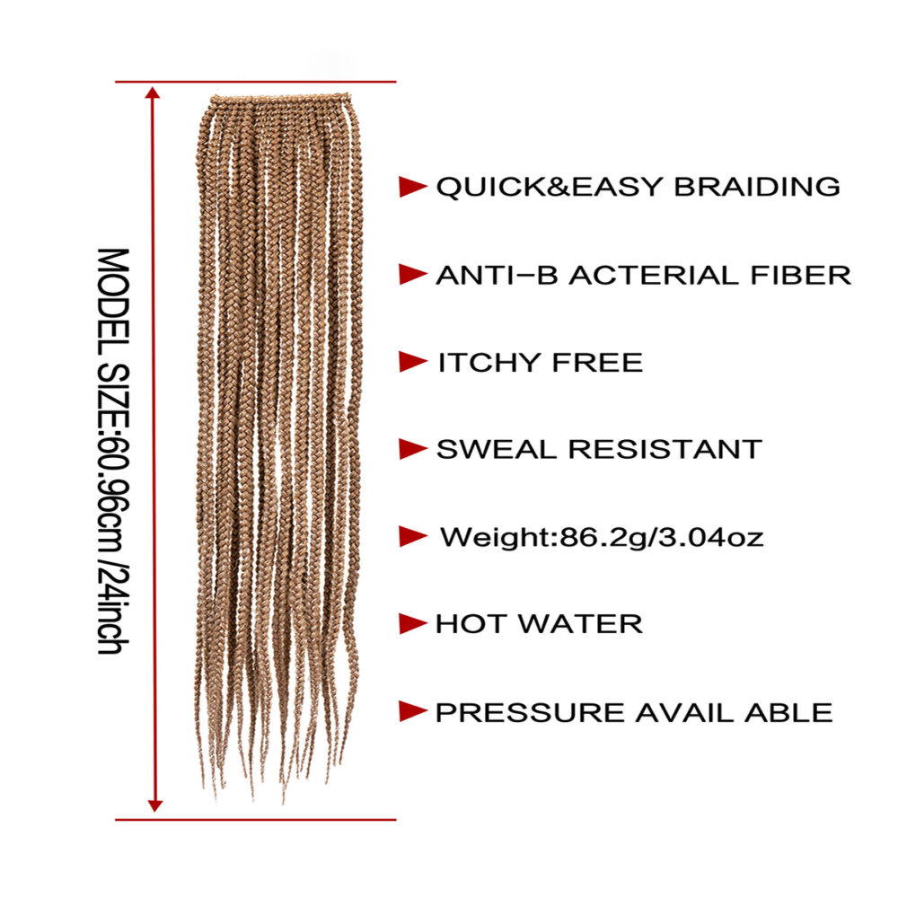 6541  3S THREE STRAND  Crochet Hair  Extensions Soft Synthetic Braiding Hair #JL01-3S THREE STRAND-BOX BRAID PURE 24-1/3S THREE STRAND-BOX BRAID PURE 24-2/3S THREE STRAND-BOX BRAID PURE 24-27/3S THREE STRAND-BOX BRAID PURE 24-M1B/BURG - Image 12
