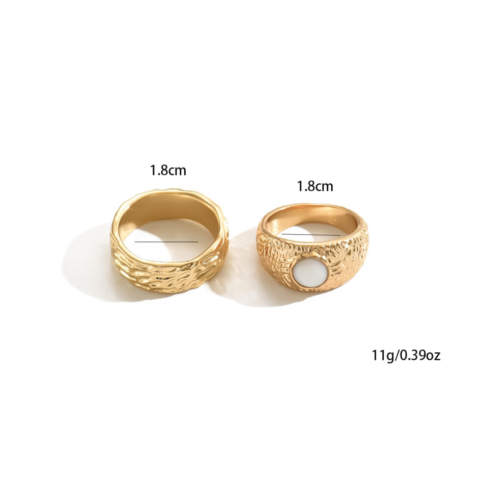 Retro design palace style inset zircon relief sun and moon ring titanium steel plated 18K gold men's and women's rings #JL01-WJ-0078 - Image 4