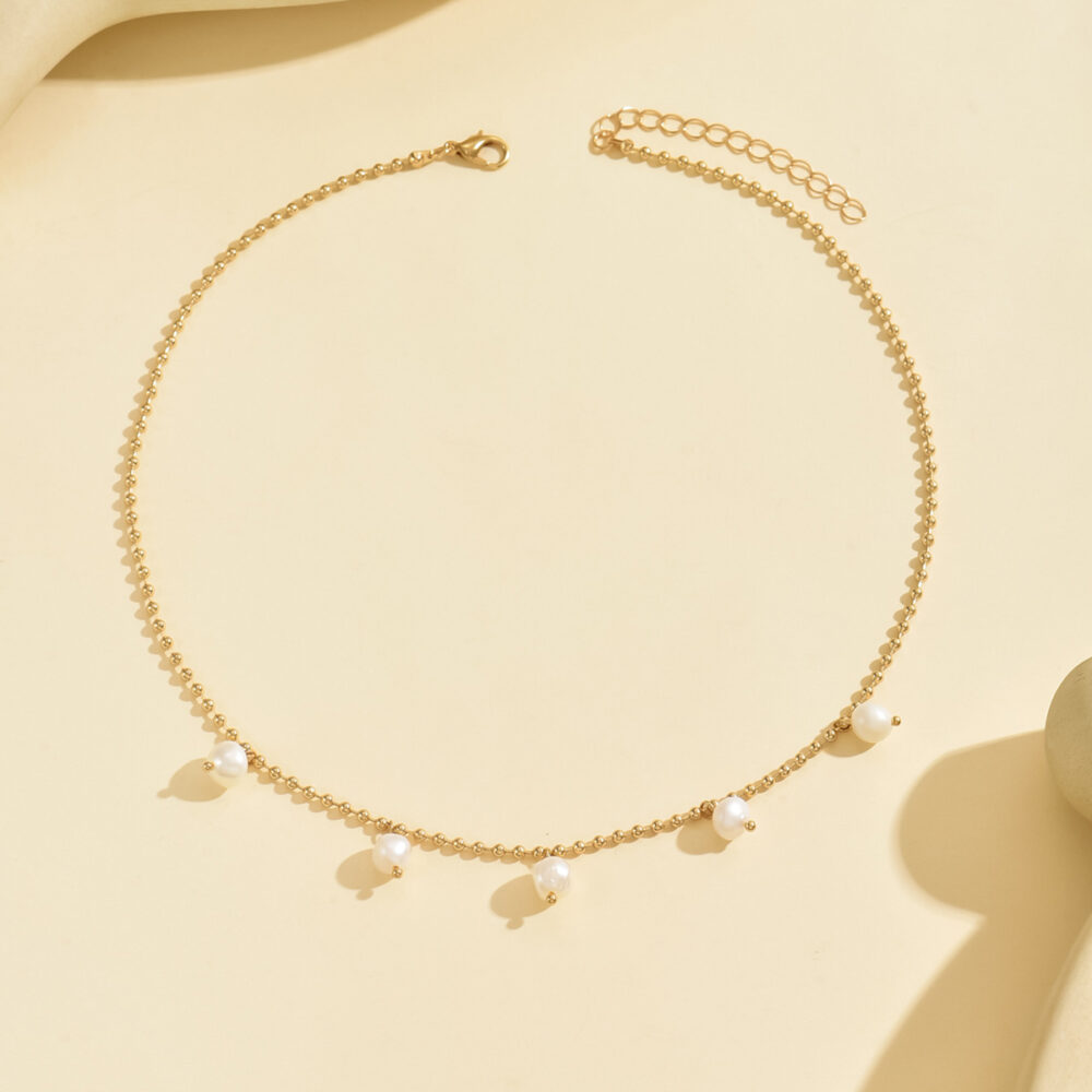 6541  Elegant Gold-Tone Pearl Drop Anklet -  Stylish and Dainty Foot Jewelry #JL01-WJ-0171 - Image 6