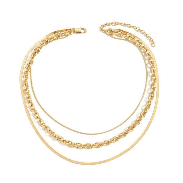 6541  Stylish Gold Layered Chain Necklace Set -  Trendy and Versatile Jewelry for Women #JL01-WJ-0092 - Image 4