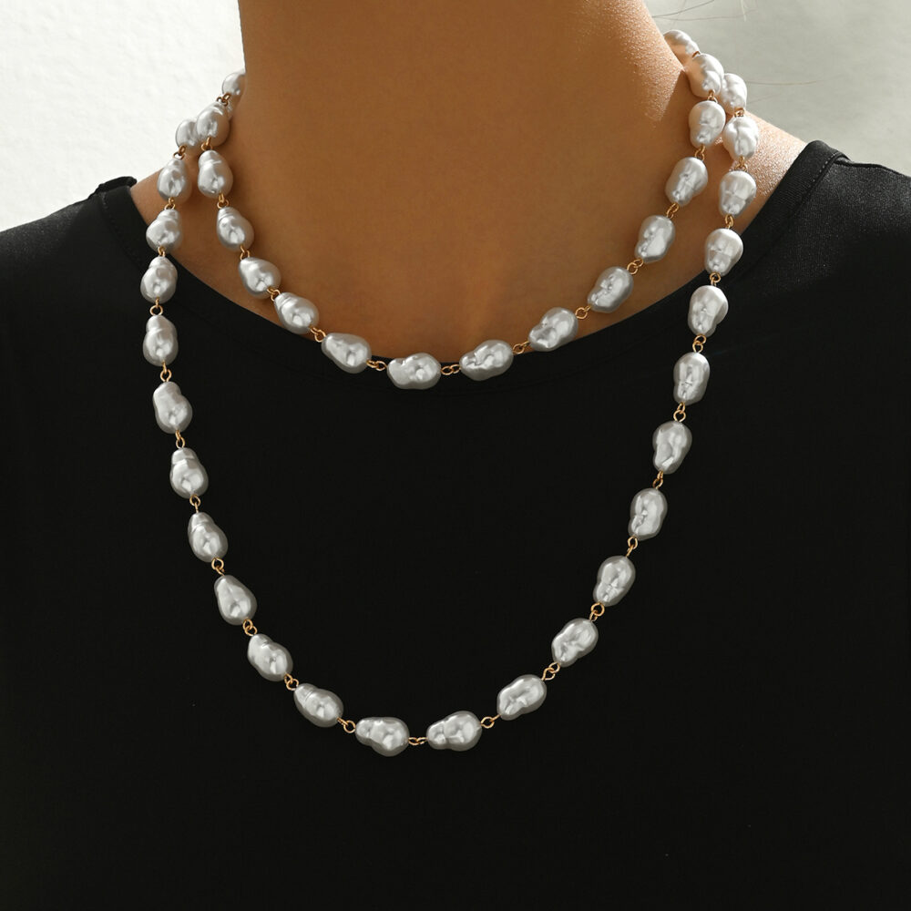 6541  Elegant Double-Layer Pearl Necklace Set - Stylish  and Feminine Jewelry for Young Women #JL01-WJ-0166 - Image 4