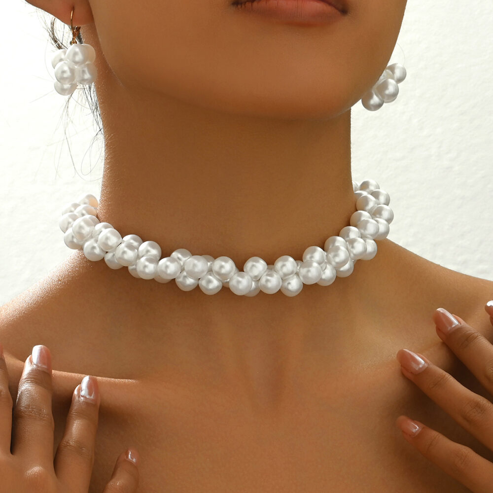 6541  Glamour Stud Earrings & Necklace Set: Sparkle Up Your Day #JL01-WJ-0191 - Image 3