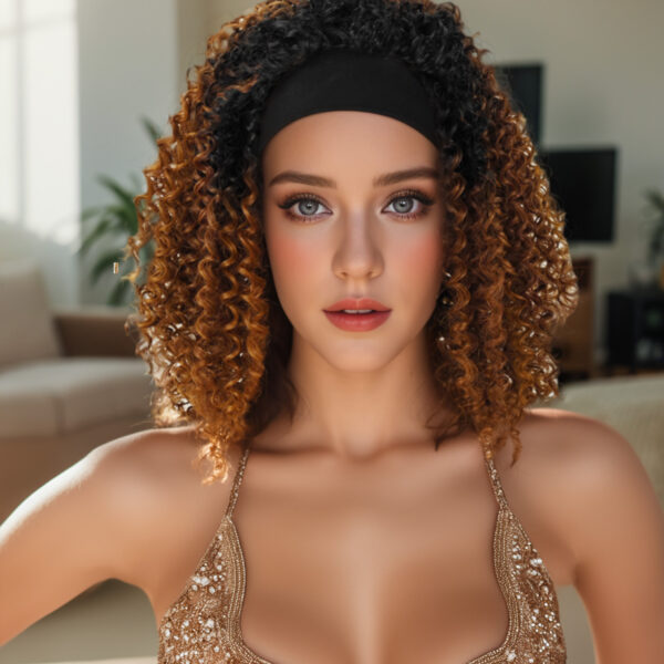 Especially Yours Curly Headband Wig Shoulder-Length Layers of Natural Spiral Curls with Full, Bouncy Volume, Comfy Stretch Band/Runway Shades of Black Headband Kinky Curly Synthetic Hair Wigs For African American Women 16 Inch #JL01-LY-1437A-1/LY-1437A-1B/LY-1437A-2/LY-1437A-OP1B30/LY-1437A-OP27/LY-1437A-OP430 - Image 17