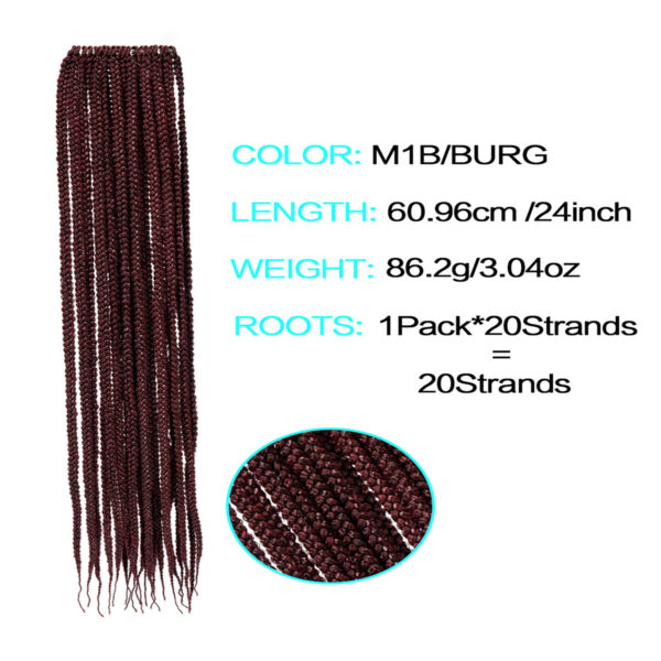 6541  3S THREE STRAND  Crochet Hair  Extensions Soft Synthetic Braiding Hair #JL01-3S THREE STRAND-BOX BRAID PURE 24-1/3S THREE STRAND-BOX BRAID PURE 24-2/3S THREE STRAND-BOX BRAID PURE 24-27/3S THREE STRAND-BOX BRAID PURE 24-M1B/BURG - Image 17