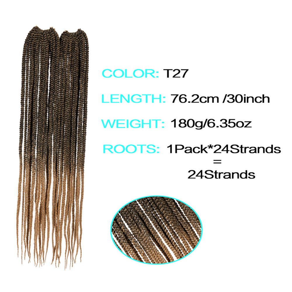 Box Braids Crochet Hair Medium box  braid Pre-Looped #JL01-KXM30 872——MEDIUM BOX BRAID 30"-T27 - Image 5