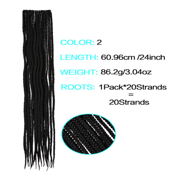 6541  3S THREE STRAND  Crochet Hair  Extensions Soft Synthetic Braiding Hair #JL01-3S THREE STRAND-BOX BRAID PURE 24-1/3S THREE STRAND-BOX BRAID PURE 24-2/3S THREE STRAND-BOX BRAID PURE 24-27/3S THREE STRAND-BOX BRAID PURE 24-M1B/BURG - Image 5