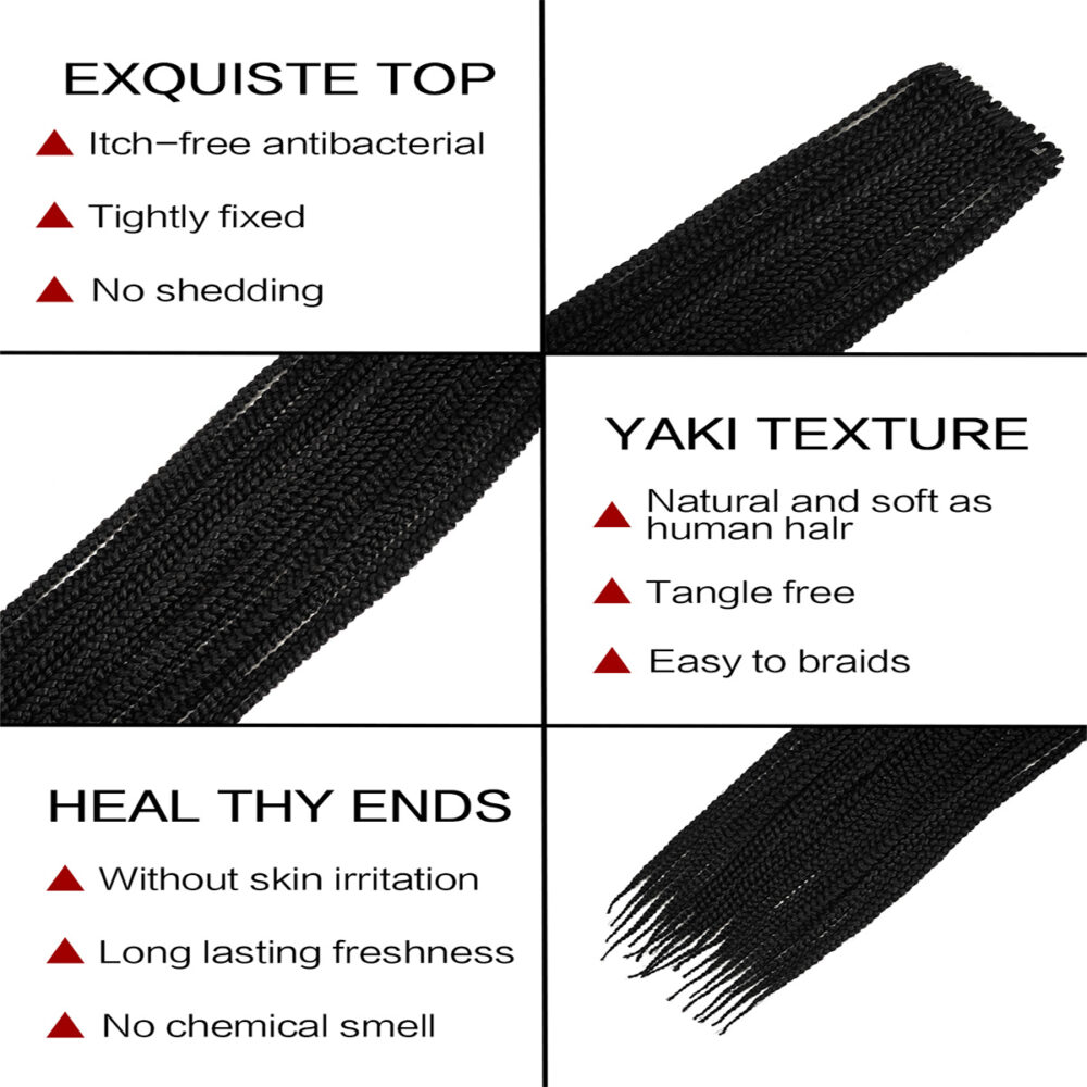 6541  3S THREE STRAND  Crochet Hair  Extensions Soft Synthetic Braiding Hair #JL01-3S THREE STRAND-BOX BRAID PURE 24-1/3S THREE STRAND-BOX BRAID PURE 24-2/3S THREE STRAND-BOX BRAID PURE 24-27/3S THREE STRAND-BOX BRAID PURE 24-M1B/BURG - Image 11