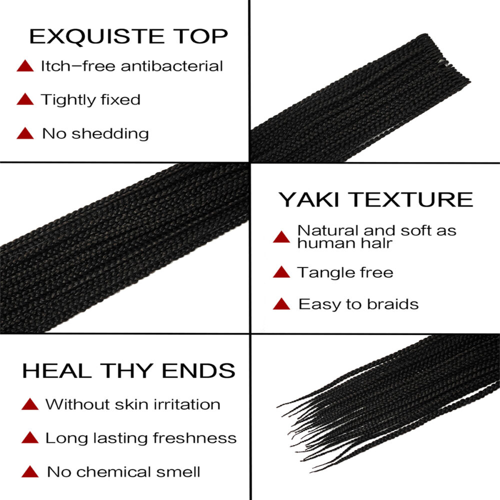 6541  3S THREE STRAND  Crochet Hair  Extensions Soft Synthetic Braiding Hair #JL01-3S THREE STRAND-BOX BRAID PURE 24-1/3S THREE STRAND-BOX BRAID PURE 24-2/3S THREE STRAND-BOX BRAID PURE 24-27/3S THREE STRAND-BOX BRAID PURE 24-M1B/BURG - Image 7