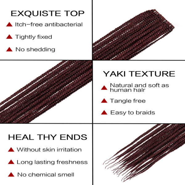6541  3S THREE STRAND  Crochet Hair  Extensions Soft Synthetic Braiding Hair #JL01-3S THREE STRAND-BOX BRAID PURE 24-1/3S THREE STRAND-BOX BRAID PURE 24-2/3S THREE STRAND-BOX BRAID PURE 24-27/3S THREE STRAND-BOX BRAID PURE 24-M1B/BURG - Image 19