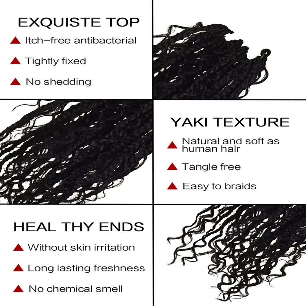 6541  Goddess Locs Crochet Hair River Locs  Wavy Crochet With Curly Hair Synthetic  Braiding Hair Extension  2X RIVER BRAID #JL01-1070 -GB228——2X RIVER BRAID 12"-1 - Image 4