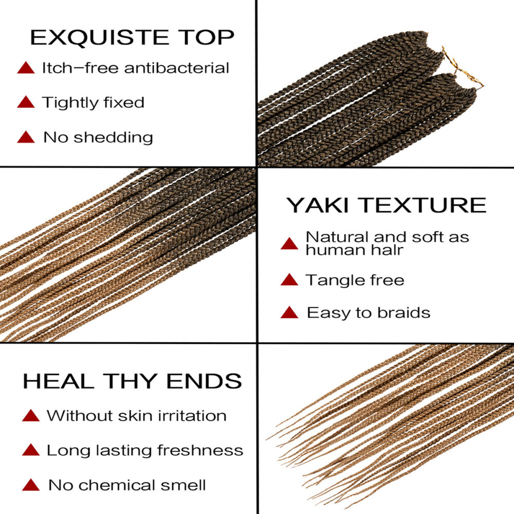 Box Braids Crochet Hair Medium box  braid Pre-Looped #JL01-KXM30 872——MEDIUM BOX BRAID 30"-T27 - Image 7