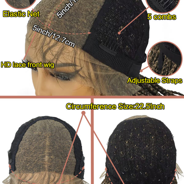 6541  28 inch Braided Wigs for Women Full Lace Front Box Braided  Wig KnotlessBraided Wigs plus Hand Braided  Wigs With Hair synthetic wig #JL01-1032-T27/1032-T30/1032-T530 - Image 4