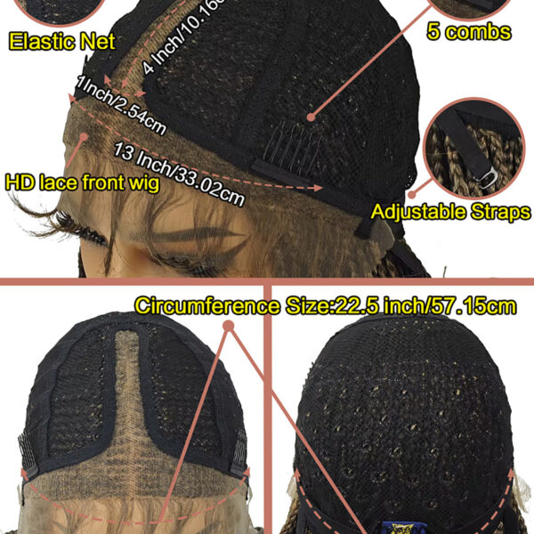 6541  30 inch Braided Wigs for Black Women Full Lace Front Box Braided  Wig KnotlessBraided Wigs Lightweight Braids Synthetic Lace Front #JL01-1038-T27/1038-T30/1038-T530 - Image 4