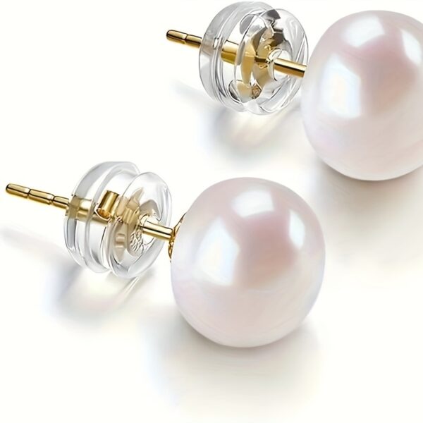 6541  14k gold plated AAA+ selected white freshwater cultured pearl earrings #JL01-WJ-S0008 shilimi - Image 5