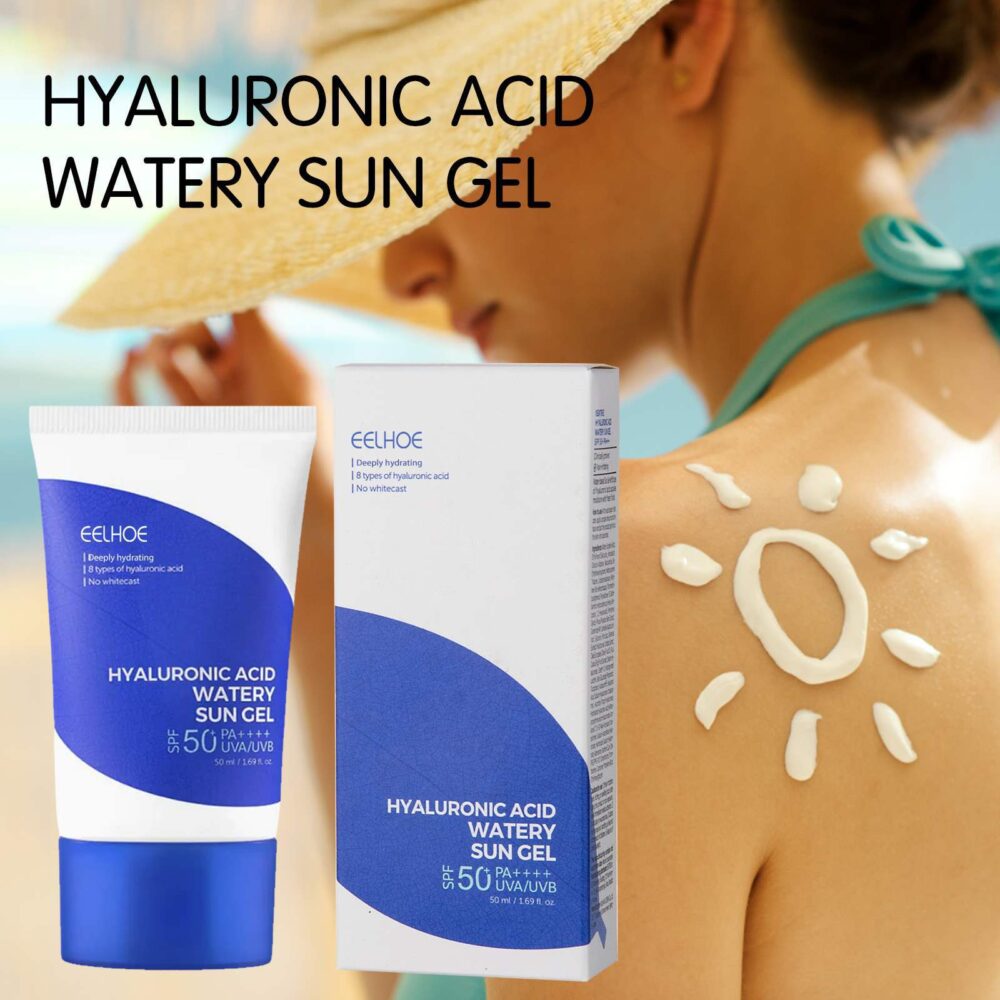 Hyaluronic Acid Hydra Sunscreen 50ml Chemical Sunscreen Hydra Breathable strong sunscreen #JL02-A313-Blue Sun Gel - Image 2