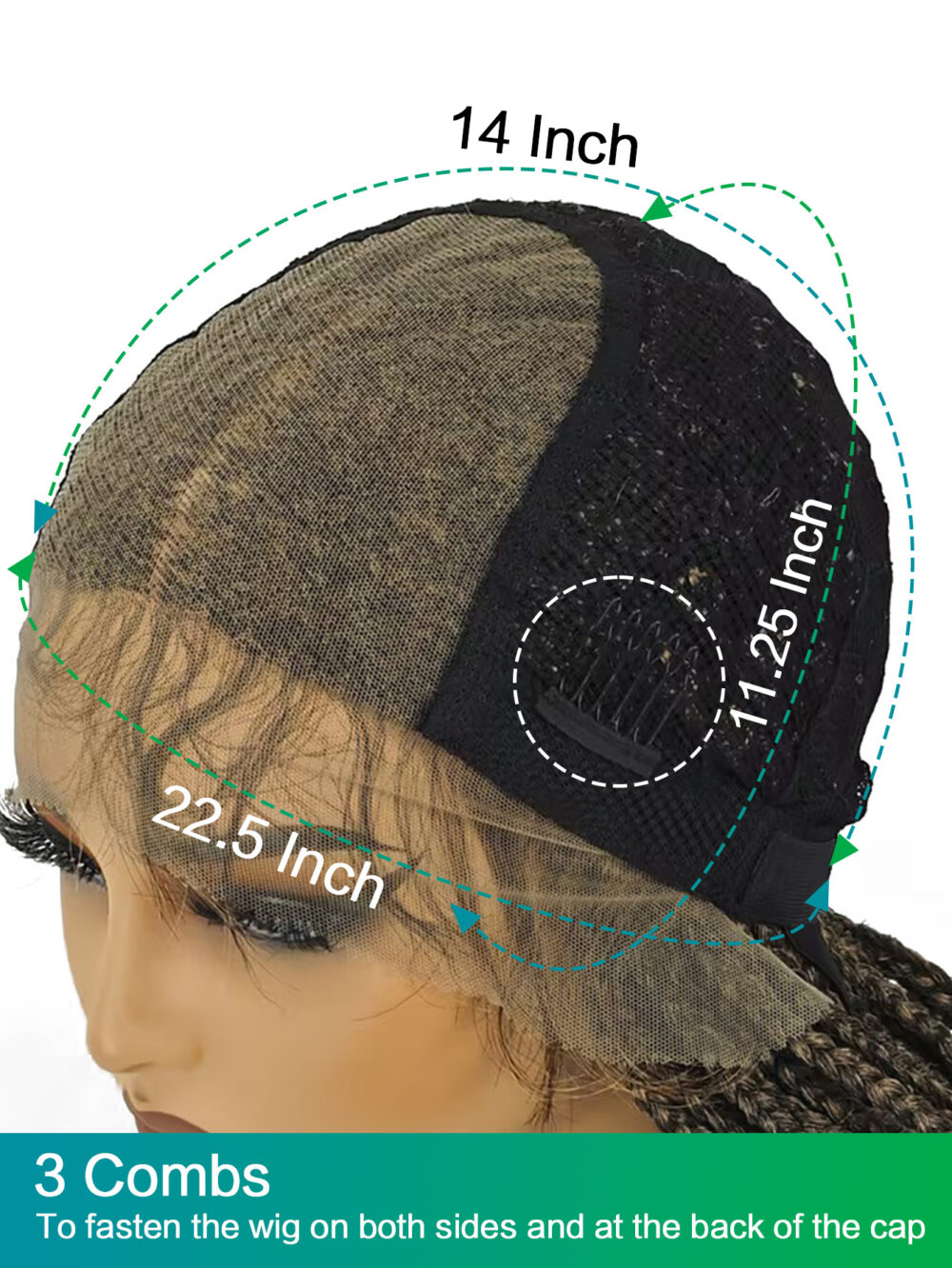 6541  28 inch Braided Wigs for Women Full Lace Front Box Braided  Wig KnotlessBraided Wigs plus Hand Braided  Wigs With Hair synthetic wig #JL01-1032-T27/1032-T30/1032-T530 - Image 3
