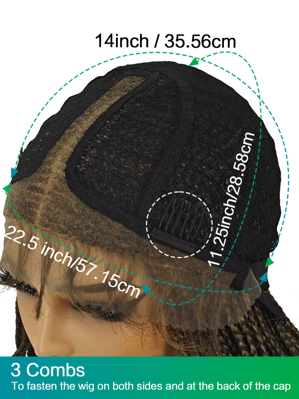 6541  30 inch Braided Wigs for Black Women Full Lace Front Box Braided  Wig KnotlessBraided Wigs Lightweight Braids Synthetic Lace Front #JL01-1038-T27/1038-T30/1038-T530 - Image 3