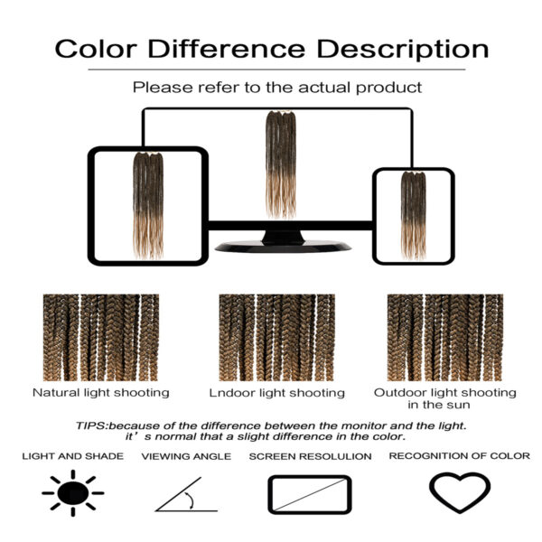 6541  Box Braids Crochet Hair Medium box  braid Pre-Looped #JL01-KXM30 872——MEDIUM BOX BRAID 30"-T27 - Image 6