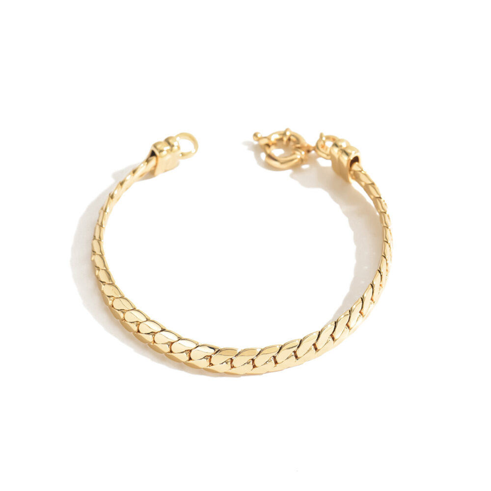 6541  Simple stainless steel hand decoration stylish atmosphere men's plated flat encrypted NK chain bracelet #JL01-WJ-0107 - Image 5