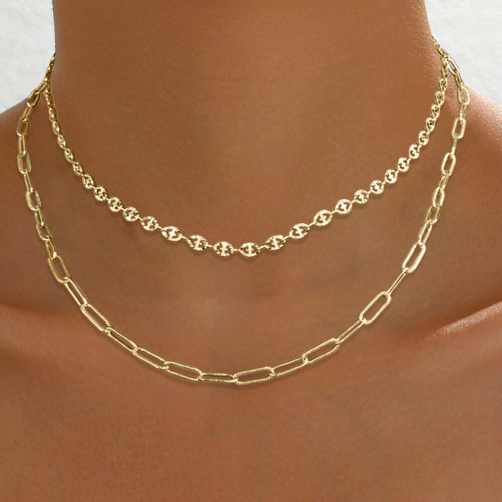 6541  Chunky Gold Necklace for Women Layered Gold Cuban Link Chain Choker Necklace  Gold Thick Statement Choker Necklace Paperclip Chain Toggle Bar  Clasp Necklace Christmas Stocking Stuffers Jewelry Gifts #JL01-WJ-0110