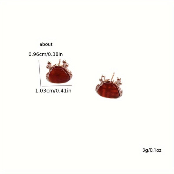 6541  Fashion dragon agate stud earrings for women, New Year zodiac lucky  dragon rose gold earrings jewelry, handmade exquisite  birthstone infinity rings for cocktail casual shopping #JL01-WJ-S0057 - Image 2