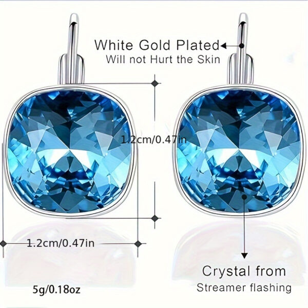 6541  Drop Earrings 18K White Gold Plated Crystal Hypoallergenic Drop Earrings Women's Jewelry #JL01-WJ-S0054/WJ-S0054baise - Image 2