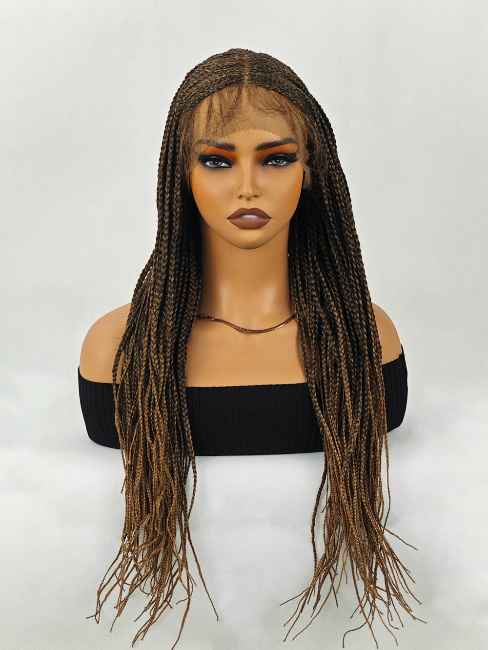 6541  28 inch Braided Wigs for Women Full Lace Front Box Braided  Wig KnotlessBraided Wigs plus Hand Braided  Wigs With Hair synthetic wig #JL01-1032-T27/1032-T30/1032-T530 - Image 2