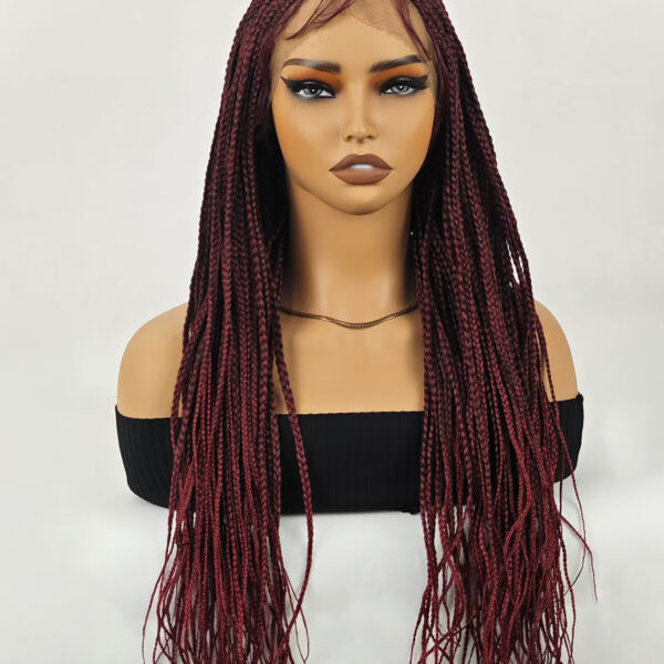 6541  28 inch Braided Wigs for Women Full Lace Front Box Braided  Wig KnotlessBraided Wigs plus Hand Braided  Wigs With Hair synthetic wig #JL01-1032-T27/1032-T30/1032-T530 - Image 12