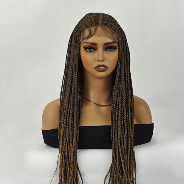 6541  30 inch Braided Wigs for Black Women Full Lace Front Box Braided  Wig KnotlessBraided Wigs Lightweight Braids Synthetic Lace Front #JL01-1038-T27/1038-T30/1038-T530 - Image 2